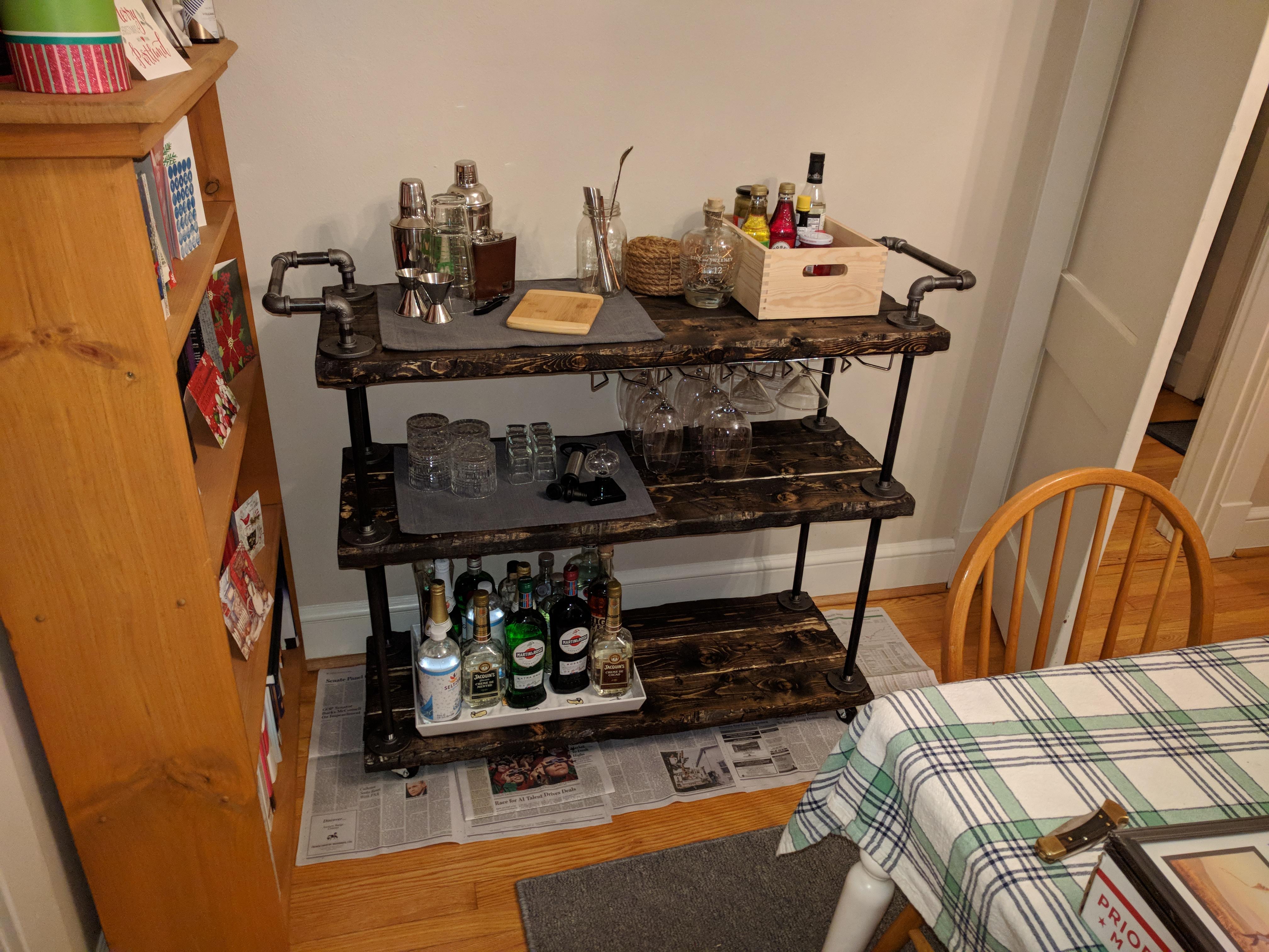 bar cart handles iron pipe